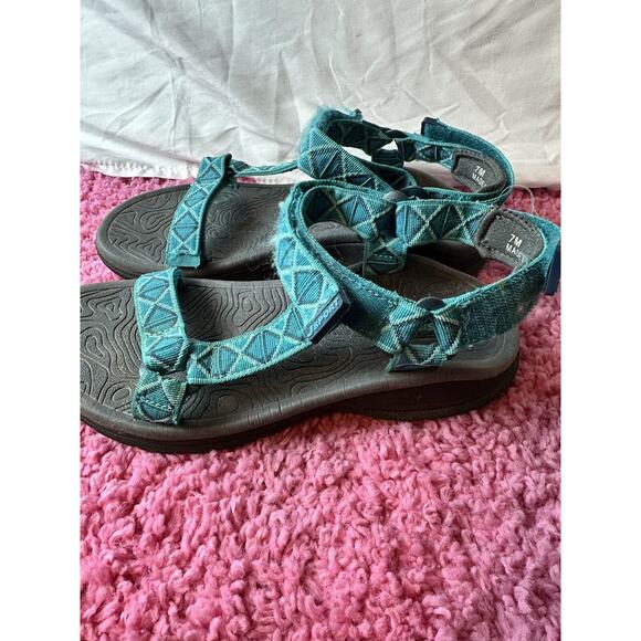 J-Sport By Jambu Womens Sandals 7 Teal/ Turquoise Slingback Geometric - Picture 10 of 11
